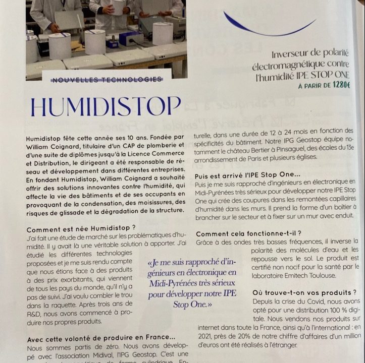Humidistop France dans le magazine FAIT EN FRANCE